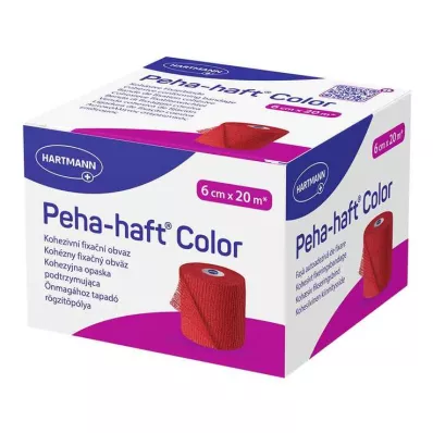 Peha Haft Bandage de fixation Color latex f.6 cm x 20 m rouge, 1 pièce