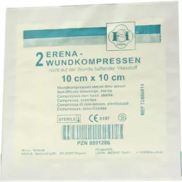 ERENA Compresses non tissées stériles 10x10 cm, 2 pces