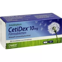 CETIDEX 10 mg Comprimés pelliculés, 20 pces