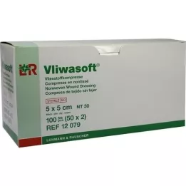 VLIWASOFT Compresses non tissées 5x5 cm stériles 6l, 50X2 pces