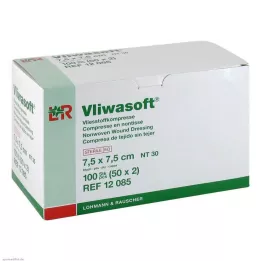 VLIWASOFT Compresses non tissées 7,5x7,5 cm stériles 6l, 50X2 pces