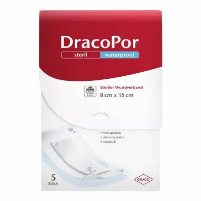 DRACOPOR Pansement waterproof 8x15 cm stérile, 5 pces
