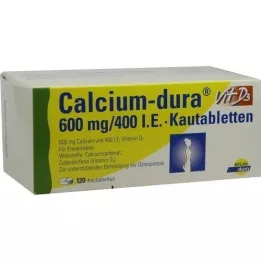 CALCIUM DURA Vit D3 600 mg/400 UI comprimés à mâcher, 120 pc