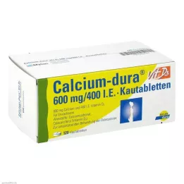 Calcium Dura Vit D3 600 mg / 400 UI comprimés à croquer, 120 pc