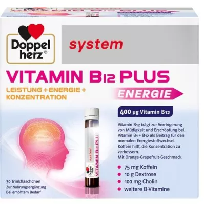 DOPPELHERZ Ampoules buvables de Vitamine B12 Plus system, 30X25 ml