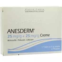 ANESDERM 25 mg/g + 25 mg/g de crème + 2 patchs, 5 g