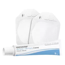 ANESDERM 25 mg/g + 25 mg/g de crème + 2 patchs, 5 g