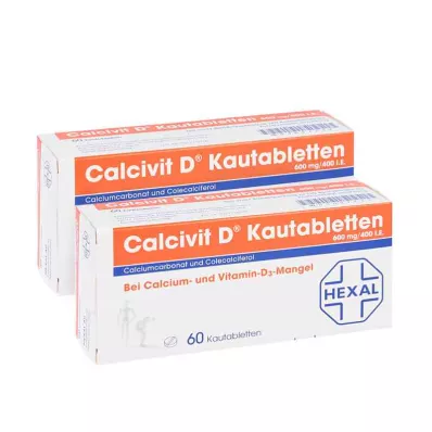 Calcivit D comprimés à croquer 600 mg/400 unités internationales (120 pièces)