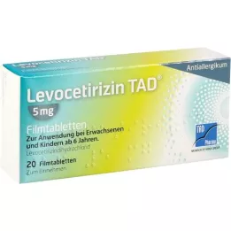 LEVOCETIRIZIN TAD 5 mg Comprimés pelliculés, 20 pces