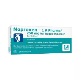 NAPROXEN-1A Pharma 250 mg contre les douleurs menstruelles, 20 comprimés