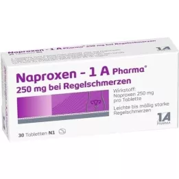 NAPROXEN-1A Pharma 250 mg contre les douleurs menstruelles, 30 comprimés