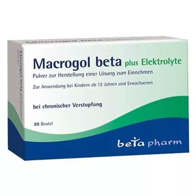 Macrogol bêta plus poudre délectrolyte, 20 pc Macrogol bêta plus poudre délectrolyte, 20 pc
