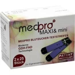 MEDPRO Maxi &amp; mini bandelettes de test de la glycémie, 2X25 pces