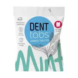 DENTTABS Comprimés dentifrices stevia-mint au fluor, 125 pces