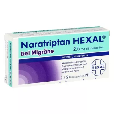 NARATRIPTAN HEXAL pour la migraine 2,5 mg Comprimés pelliculés, 2 pces