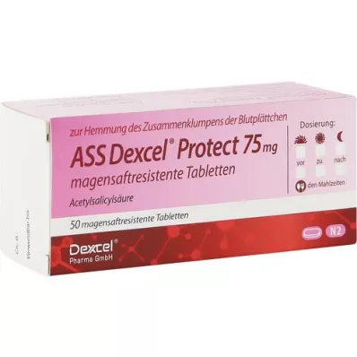 ASS Dexcel Protect 75 mg comprimés gastro-résistants, 50 comprimés