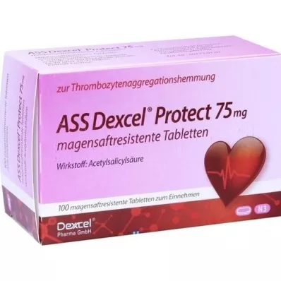 ASS Dexcel Protect 75 mg comprimés gastro-résistants, 100 comprimés