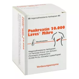 Pancréatine 20000 Laves capsules micro gastro-résistantes, 50 pc