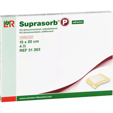 SUPRASORB P PU-Mousse autocollante 15x20 cm, 4 pces