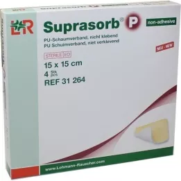 SUPRASORB P PU-Mousse non adhésive 15x15 cm, 4 pces