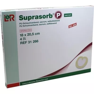 SUPRASORB P PU-Mousse autocollante pour sacrum 18x20,5 cm, 4 pces