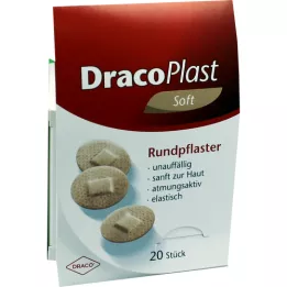 DRACOPLAST Pansement adhésif Soft 2,2 cm rond, 20 pièces