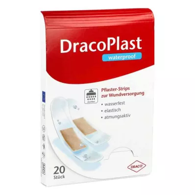 DRACOPLAST Pansements adhésifs waterproof assortis, 20 pièces DRACOPLAST Pansements adhésifs waterproof assortis, 20 pièces