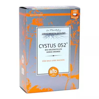 Cystus 052 Pastilles pour la gorge bio Miel Orange, 132 pc
