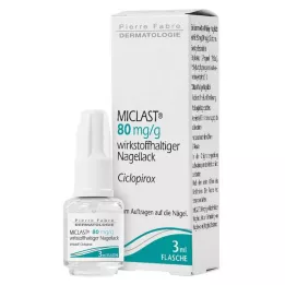 MICLAST 80 mg/g de vernis à ongles contenant la substance active, 3 ml