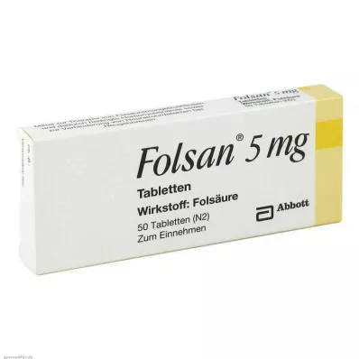 Folsan 5 mg comprimés, 50 pc Folsan 5 mg comprimés, 50 pc