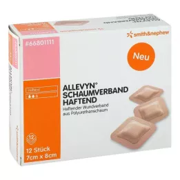 ALLEVYN Pansement mousse 7x8 cm adhérent, 12 pces
