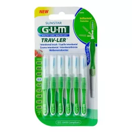 GUM TRAV-LER 1,1mm sapin vert interdentaire+6capuchons, 6 pces