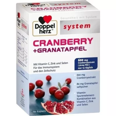 DOPPELHERZ Gélules système cranberry+grenade, 60 gélules