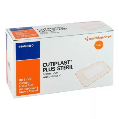 CUTIPLAST Pansement Plus stérile 5x7 cm, 110 pièces