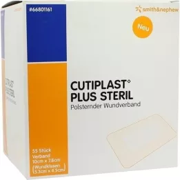 CUTIPLAST Pansement Plus stérile 7,8x10 cm, 55 pces