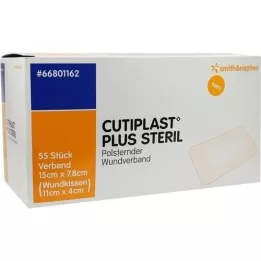 CUTIPLAST Pansement Plus stérile 7,8x15 cm, 55 pces