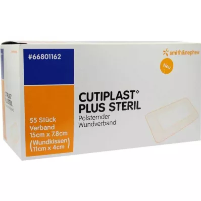 Pansement stérile Cutiplast Plus 7,8x15 cm, 55 pc