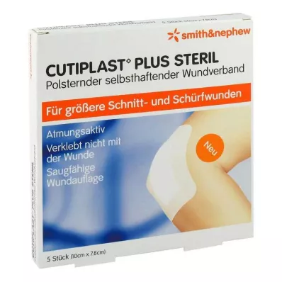 Cutiplast Plus Bandage stérile 7,8x10 cm, 5 pc