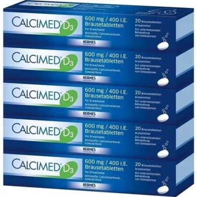 CALCIMED D3 600 mg/400 U.I. Comprimés effervescents, 100 pc