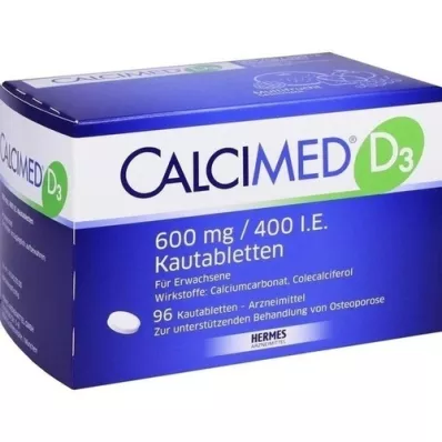 CALCIMED D3 600 mg/400 U.I. comprimés à croquer, 96 comprimés