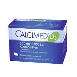 CALCIMED D3 600 mg/400 U.I. comprimés à croquer, 96 comprimés