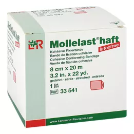 MOLLELAST Bande adhésive sans latex 8 cmx20 m rouge, 1 pc