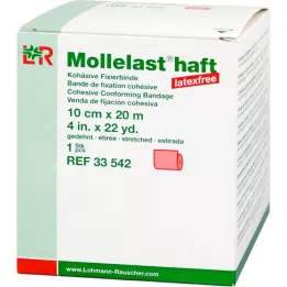MOLLELAST Bande adhésive sans latex 10 cmx20 m rouge, 1 pc