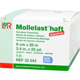 MOLLELAST Bandes adhésives sans latex 6 cmx20 m bleu, 1 pc