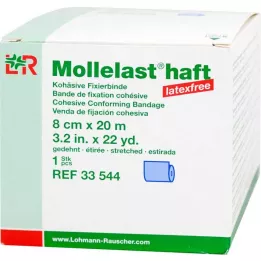 MOLLELAST Bandes adhésives sans latex 8 cmx20 m bleu, 1 pc