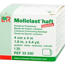 MOLLELAST Bandes adhésives sans latex 4 cmx4 m blanc, 1 pc