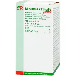 MOLLELAST Bandes adhésives sans latex 10 cmx4 m blanc, 1 pc