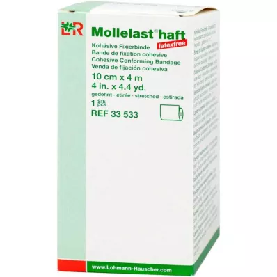 MOLLELAST Bandes adhésives sans latex 10 cmx4 m blanc, 1 pc