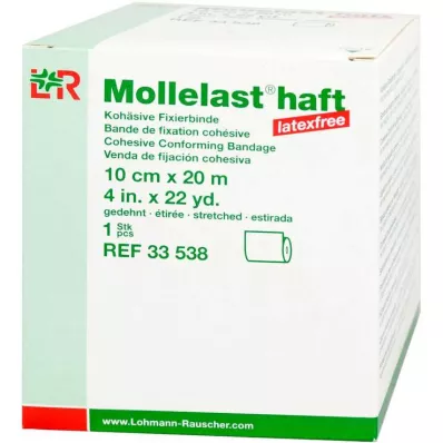 MOLLELAST Bandes adhésives sans latex 10 cmx20 m blanc, 1 pc