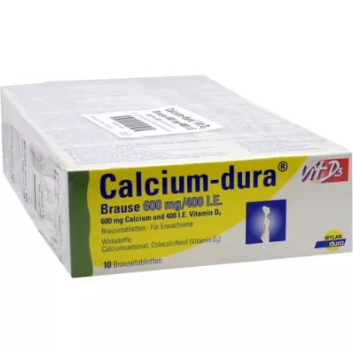 CALCIUM DURA Vit D3 effervescente 600 mg/400 I.E., 50 pces
